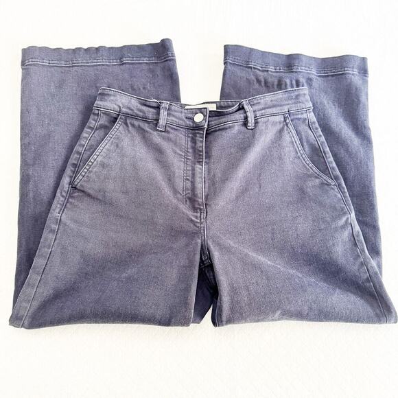 Everlane Cropped Wide Regular Dark Gray Wash Denim Jeans Size 8 - Picture 4 of 8
